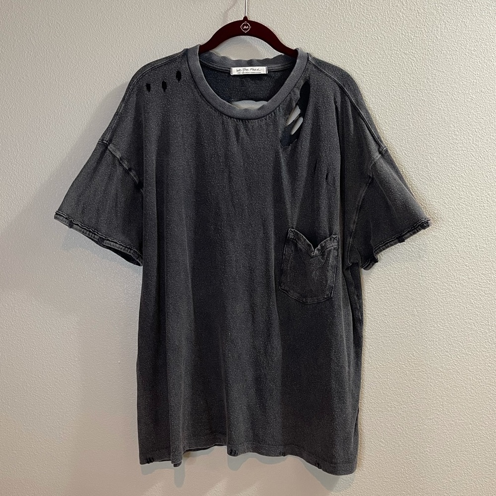 Free People. We The Free Rubi Tee. Washed Black.